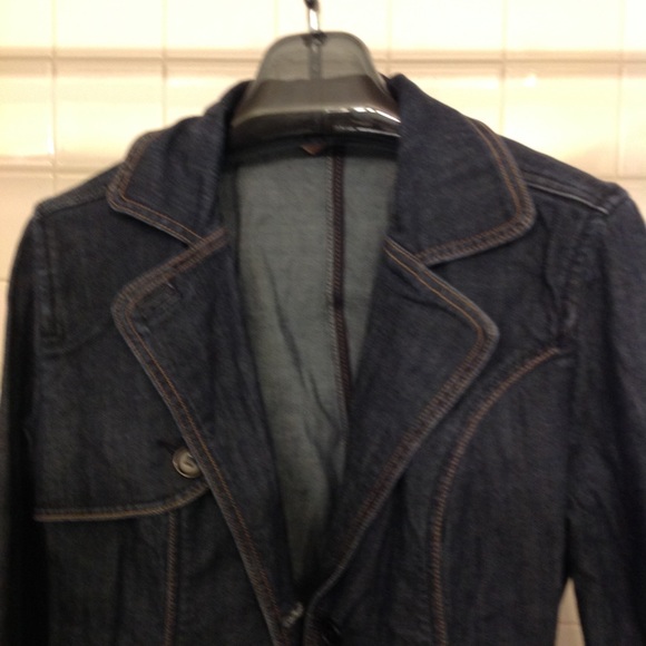 Denim jean jacket with belt - Picture 3 of 4